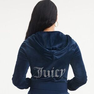 Juicy Couture Deep Blue Velour Jacket & Matching Tube Top